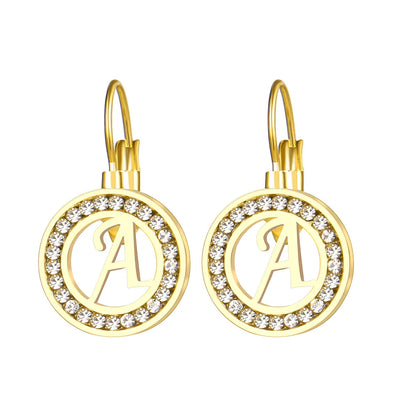 Trendy Crystal Alphabet Earrings