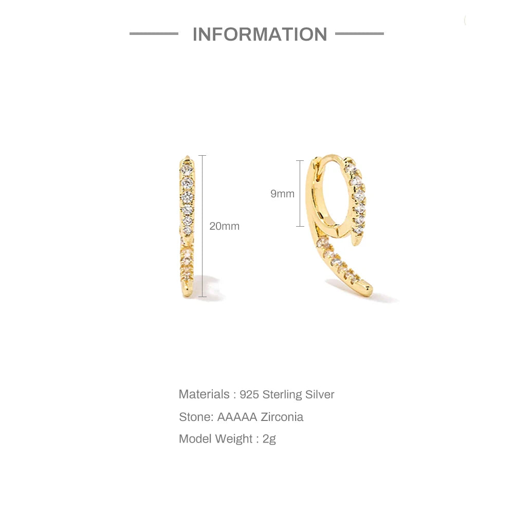 Micro-set Cubic Zirconia  Earring 18k Gold Plates
