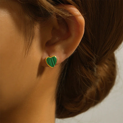 Green Heart -Earring
